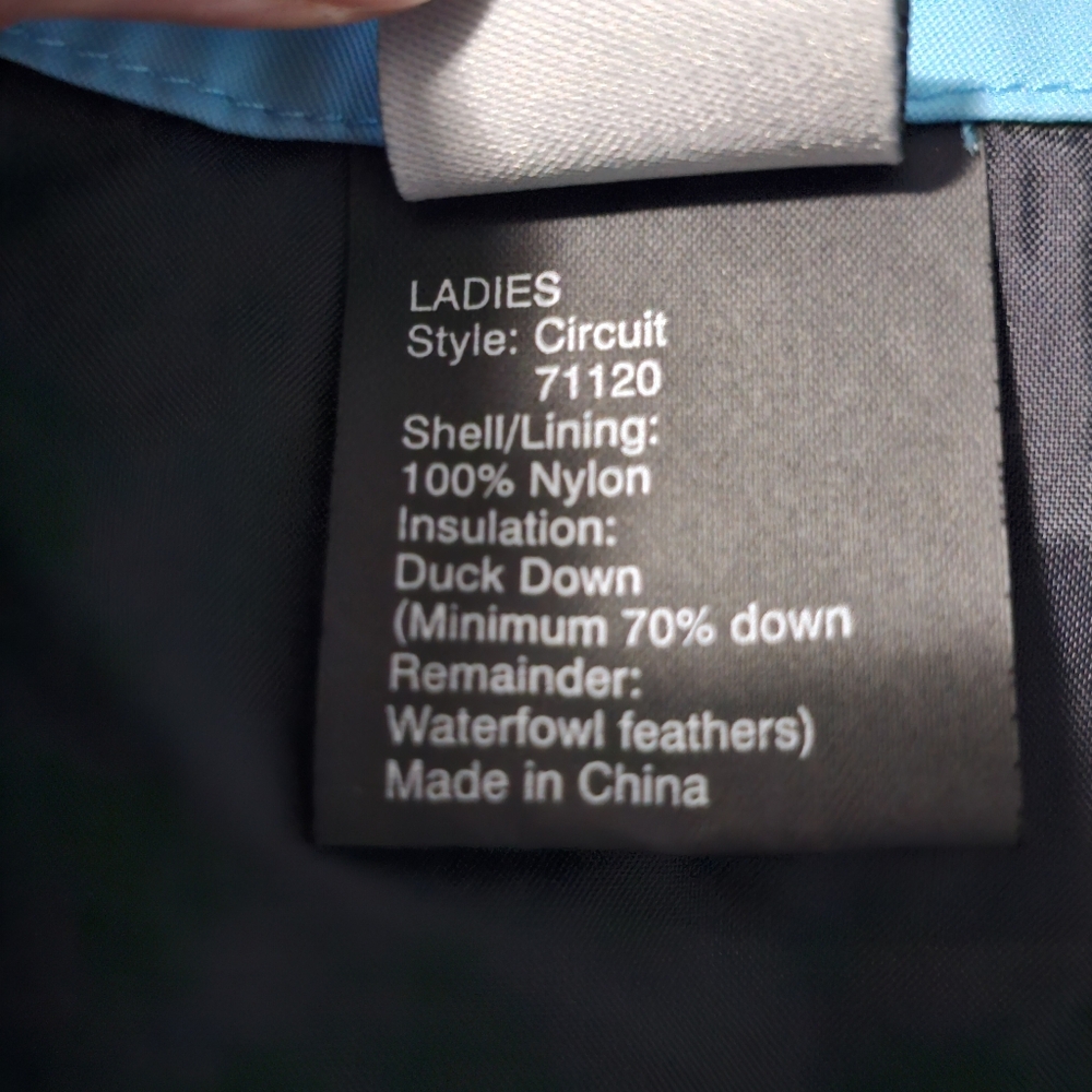 Obermeyer Ridge Line Down-Filled Ski Jacket Black/Sky Blue– Women’s Size 8 - Picture 10 of 13